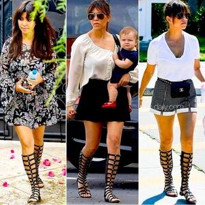 Stuart Weitzman Gladiator Black Shoes 8.5